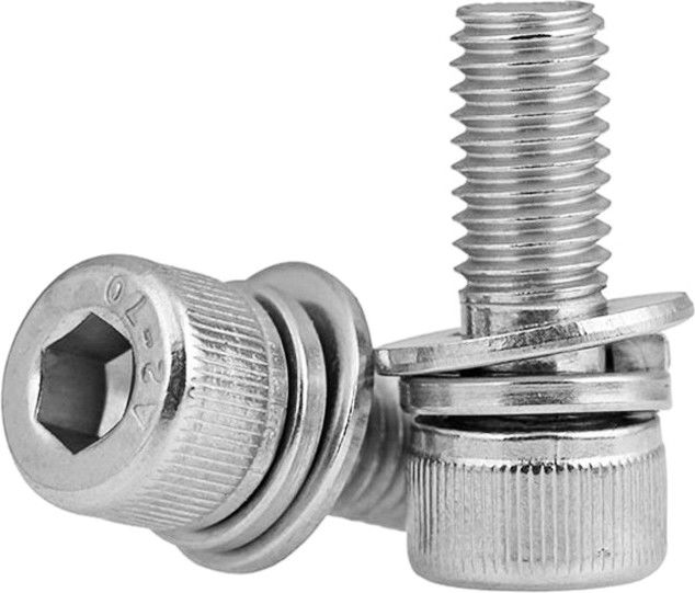 304 acciaio inossidabile DIN912 per il montaggio solare Pan Head Inner Hexagon Flat Pad Three Combination Machine Screw